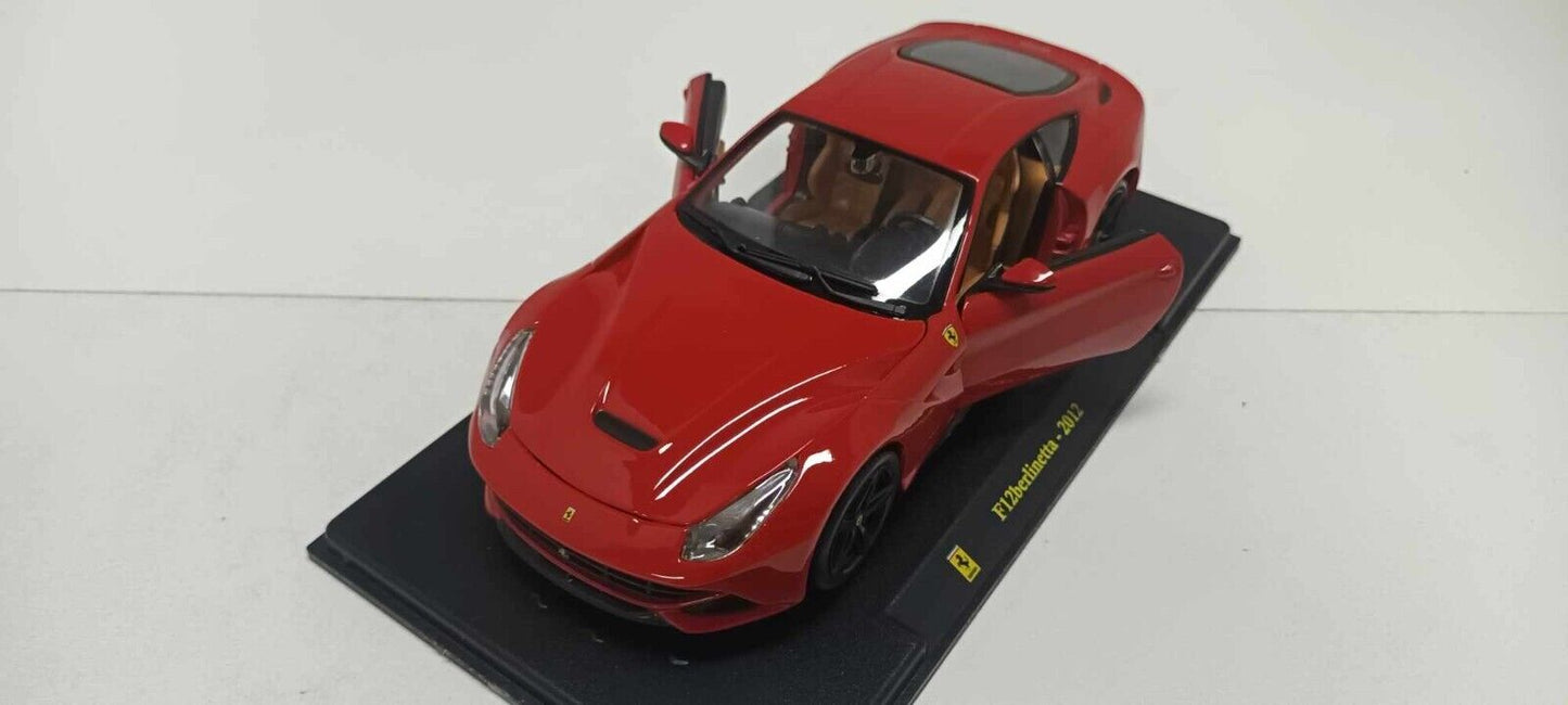Ferrari F12 Berlinetta 2012 Edicola Burago 1:24 Rosso Red Usato + Teca