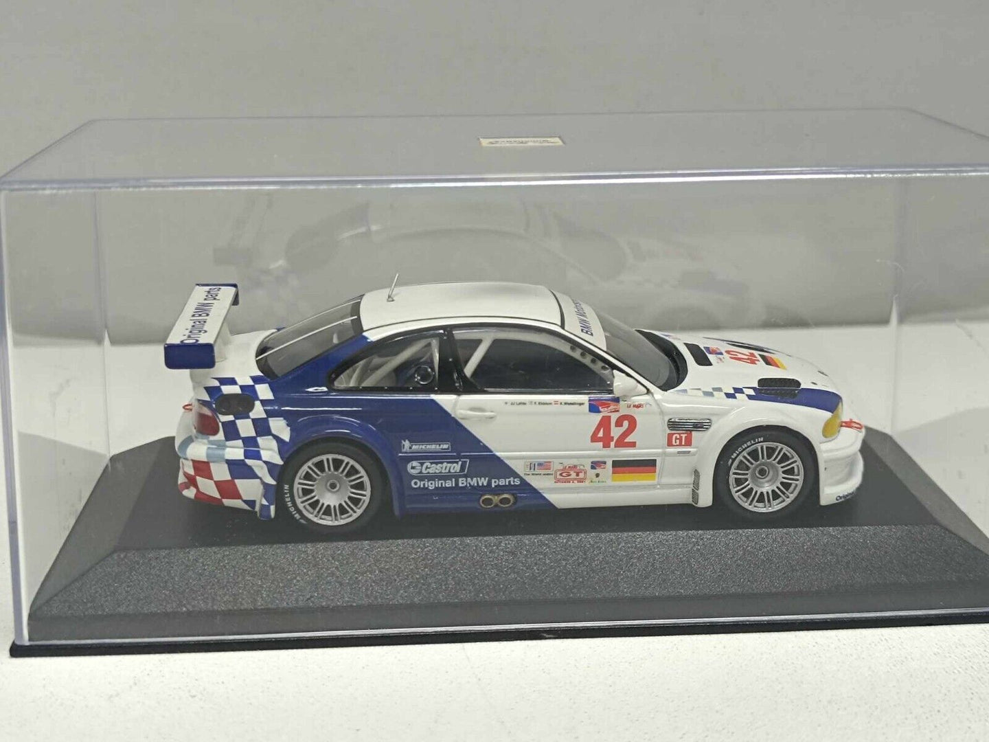 BMW M3 GTR ALMS Petit Le Mans 2001 #42 Limited 2.016 Pz Minichamps 1:43 Usato
