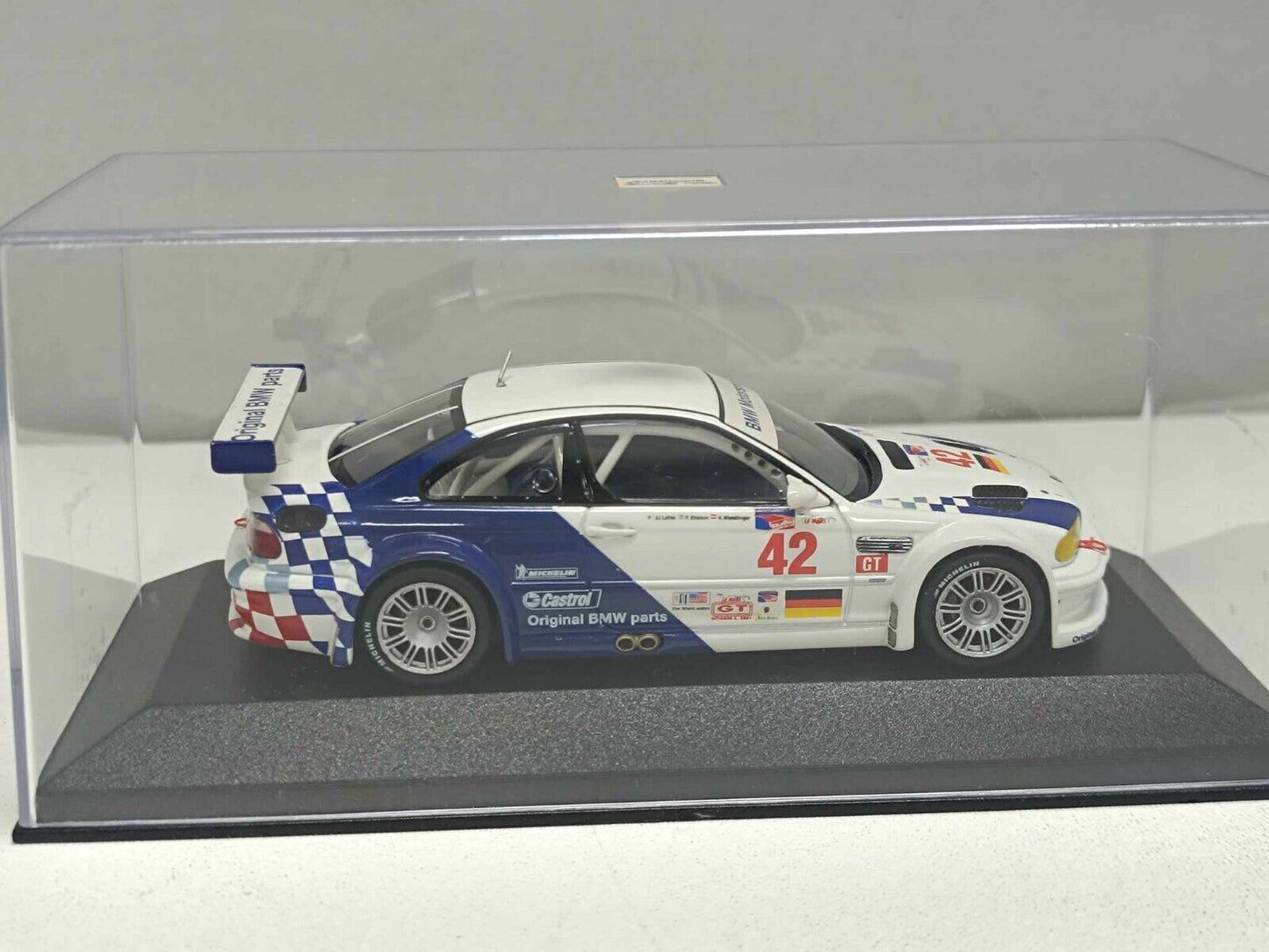 BMW M3 GTR ALMS Petit Le Mans 2001 #42 Limited 2.016 Pz Minichamps 1:43 Usato