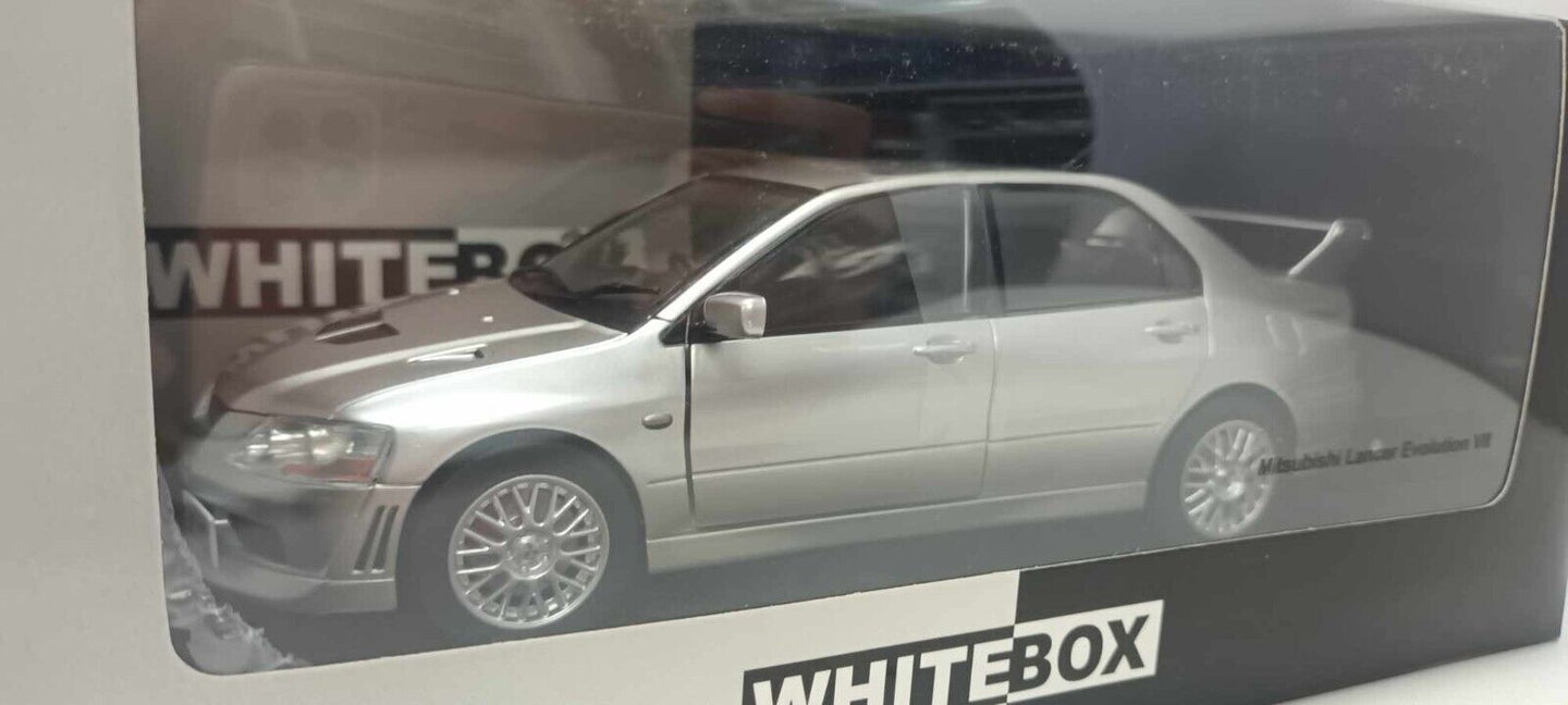 Mitsubishi Lancer Evolution VII RHD Silver 2001 Whitebox 1:24 Nuovo 1/24