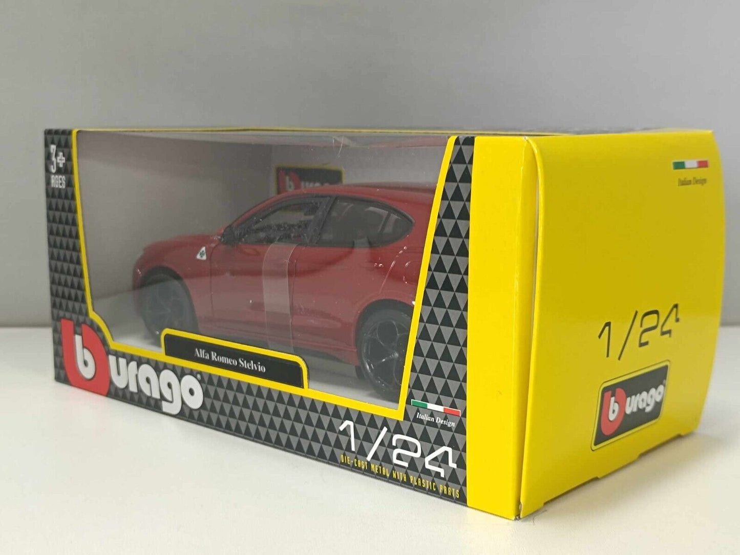 Alfa Romeo Stelvio Burago 1:24 Rosso Metallizzato Nuovo