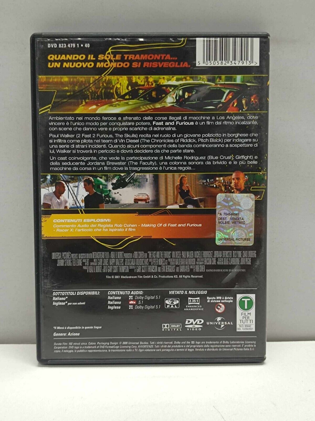 Lotto Fast And Furious 1 - 5 DVD Usato 5 Film Italiano Ita