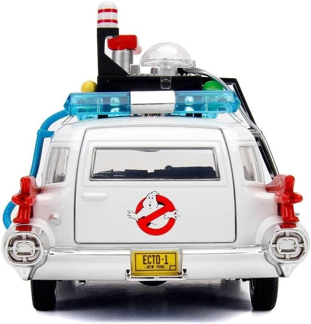 Ghostbusters Car Ecto-1 Auto Film Jada Hollywood Rides 1:24 Nuovo 1/24