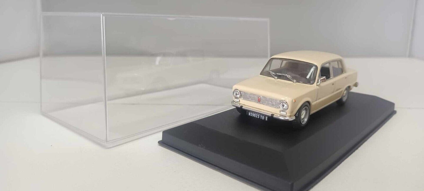 Fiat 124 L Berlina 1968 Beige Edicola 1:43 Usato + Teca Die Cast