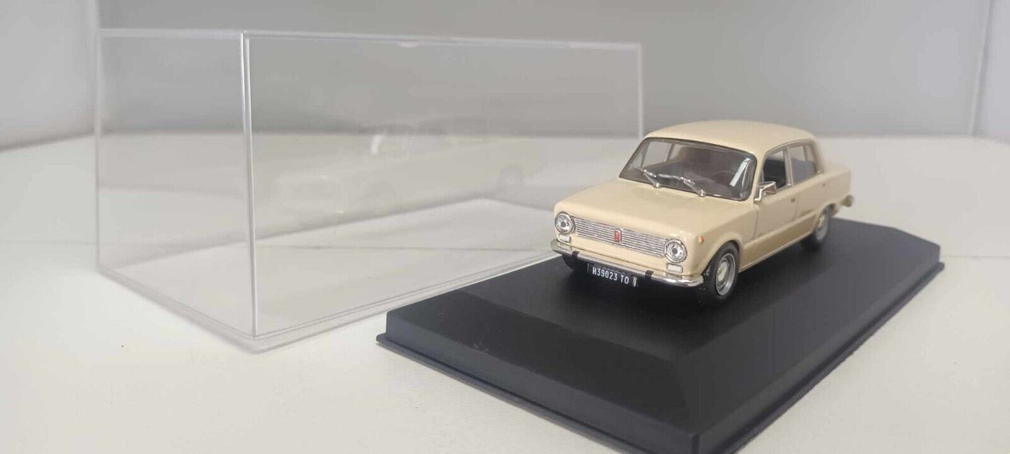 Fiat 124 L Berlina 1968 Beige Edicola 1:43 Usato + Teca Die Cast