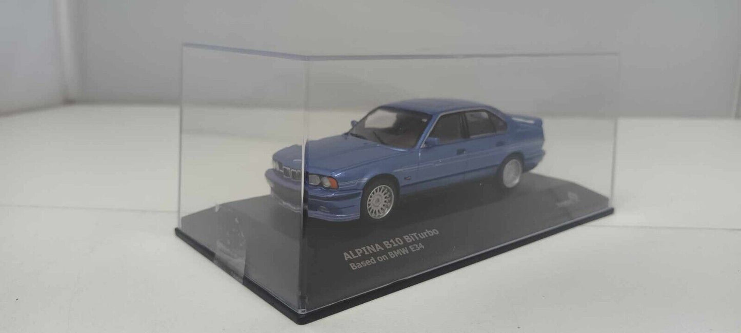 BMW E34 Alpina B10 Biturbo Solido 1:43 Blu Metallizzato Blue Met Usato + Box