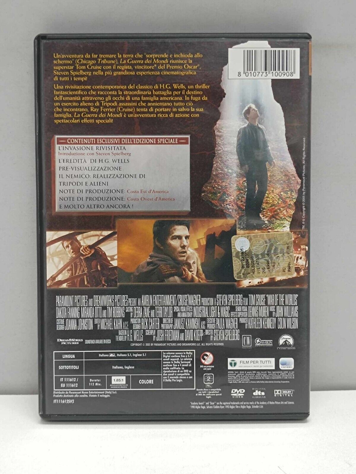 La Guerra Dei Mondi DVD Ita Italiano Edizione Speciale 2 Dischi Tom Cruise