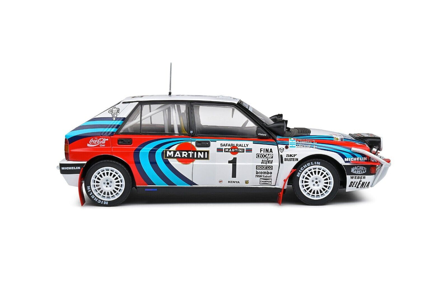 Lancia Delta HF Integrale Safari Rallye Kenya 1991 Recalde Christie Solido 1:18
