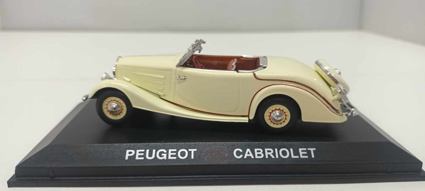 Peugeot 401 Eclipse Cabriolet 1935 Norev 1:43 Cream Crema Usato + Teca