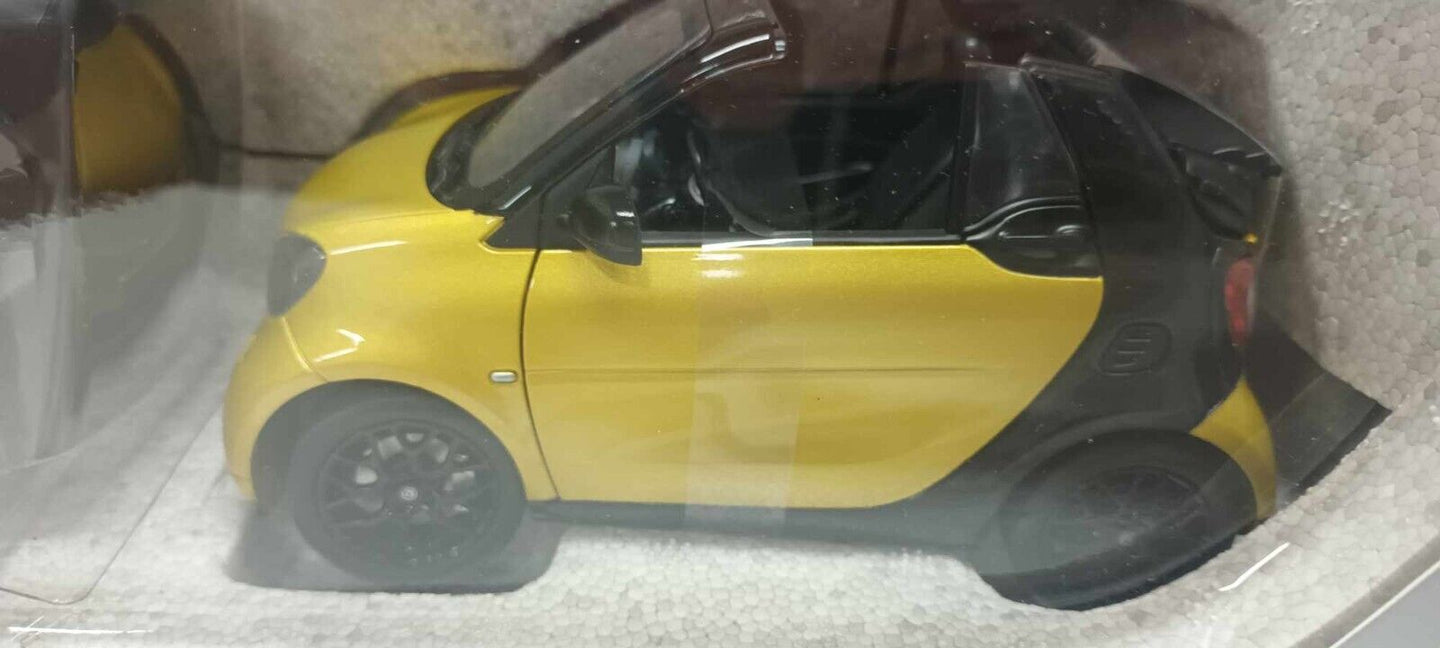 Smart Fortwo For Two Cabrio 2014 Norev 1:18 Black To Yellow Dealer Edition Nuovo