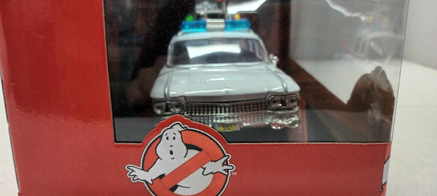 Ghostbusters Car Ecto-1 Auto Film Jada Hollywood Rides 1:24 Nuovo 1/24