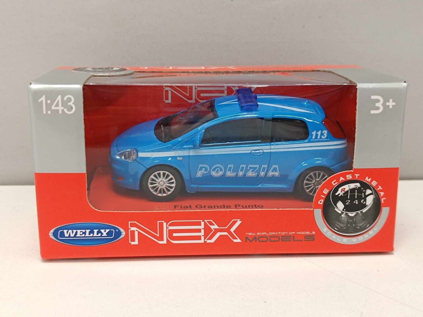 Fiat Grande Punto Polizia Police 2006 Welly Nex 1:43 Nuovo