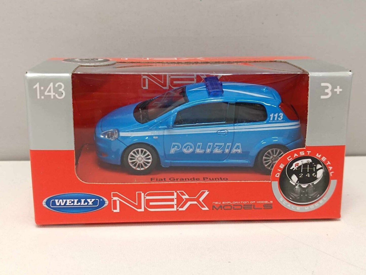 Fiat Grande Punto Polizia Police 2006 Welly Nex 1:43 Nuovo