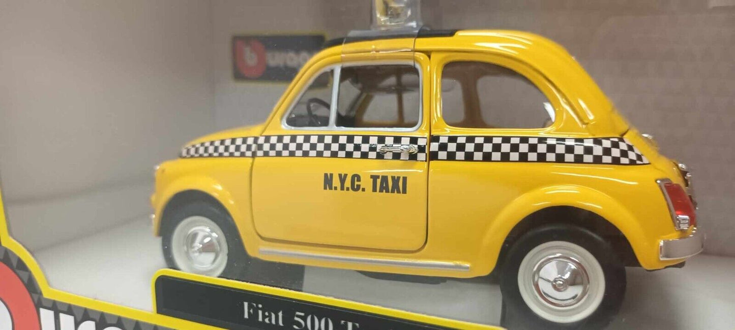 Fiat 500 N.Y.C. Taxi New York Burago 1:24 Nuovo GM Shop