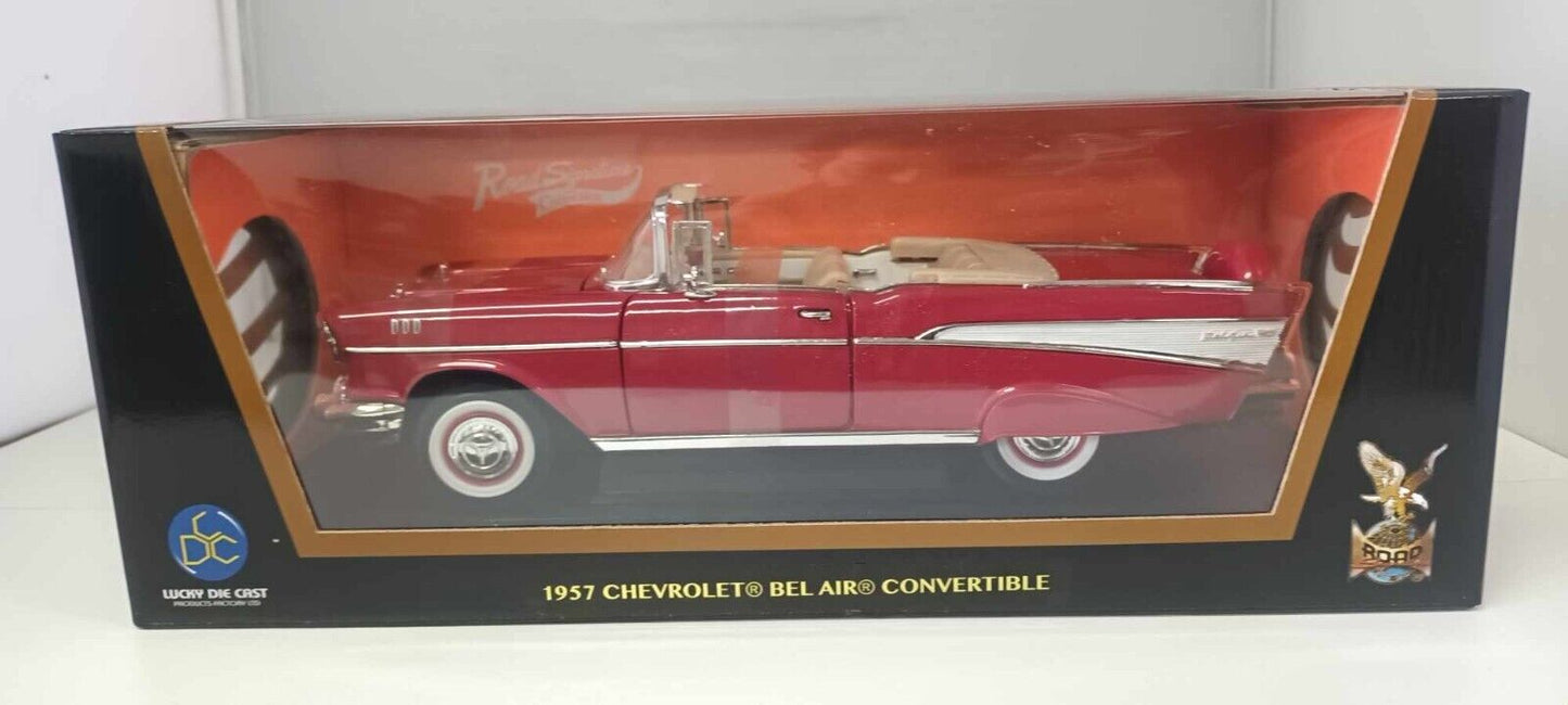 Chevrolet Bel air Convertible 1957 Road Signature 1/18 Rosso Red Nuovo GM Shop