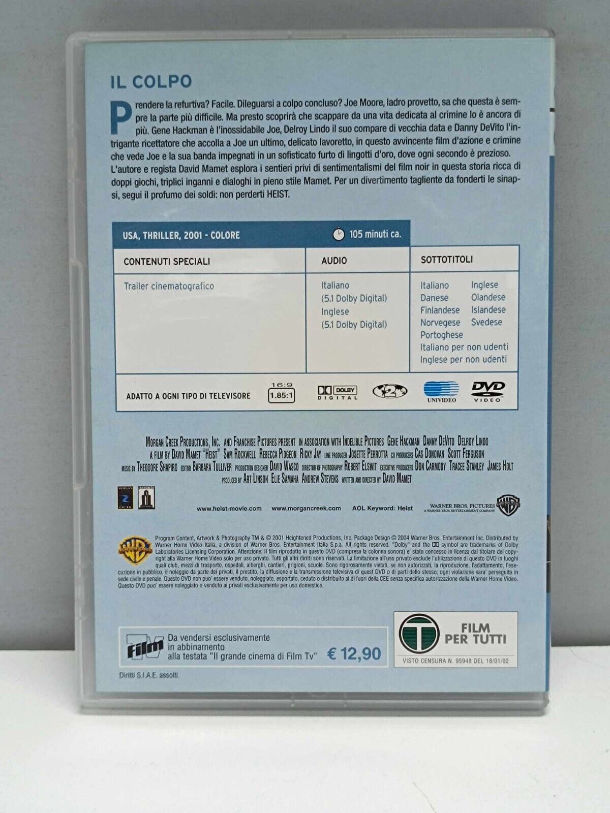 Il Colpo FIlm DVD Italiano Usato Ita Edicola Il Grande Cinema Danny DeVito