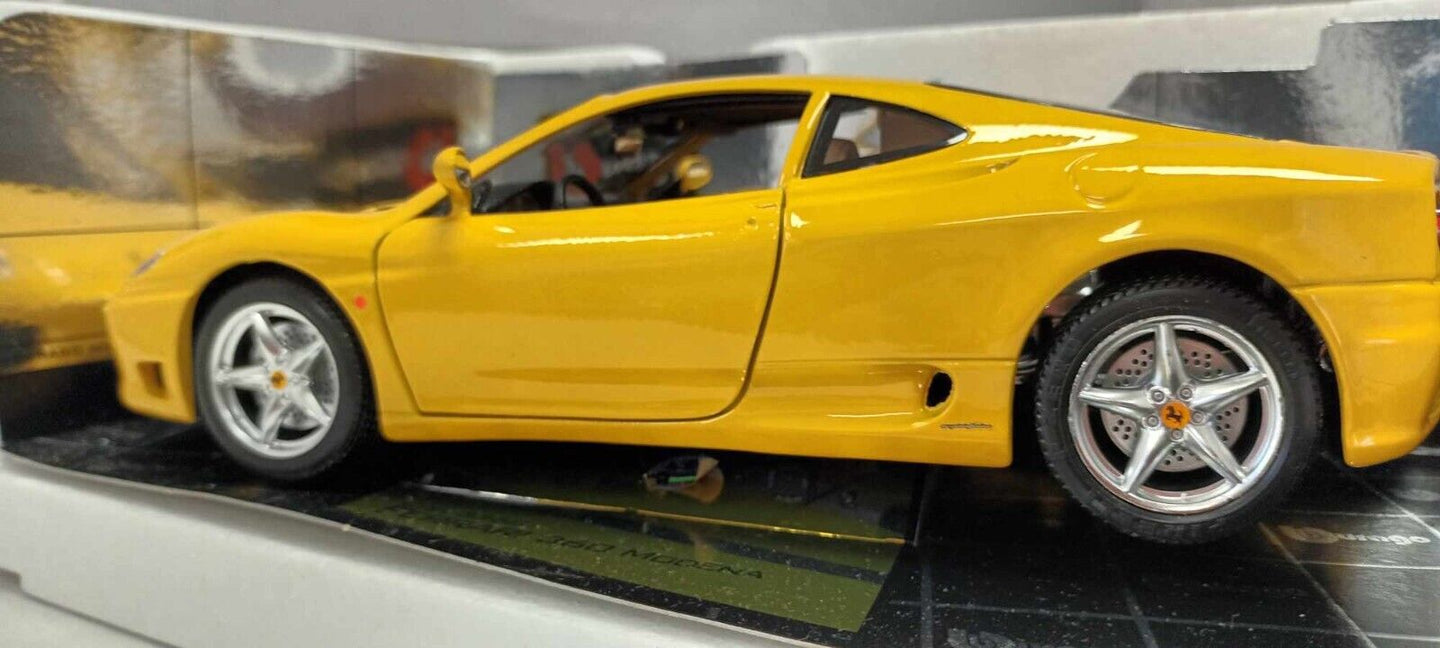 Ferrari 360 Modena Giallo Yellow Burago 1:18 Usato + Box Made in Italy - 1/18