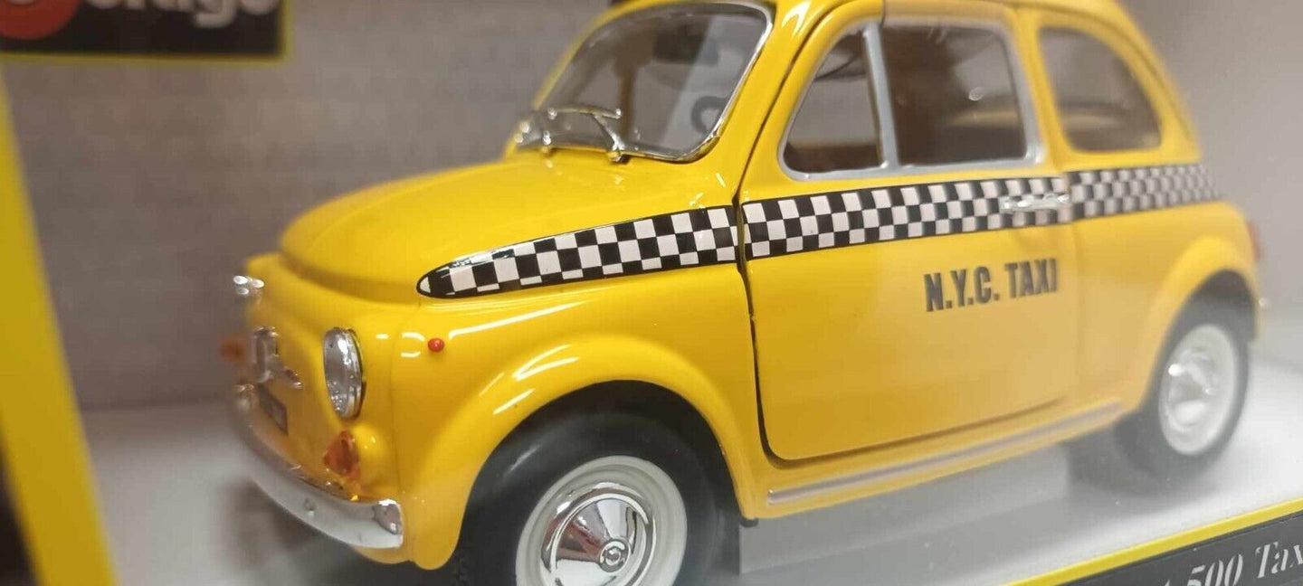 Fiat 500 N.Y.C. Taxi New York Burago 1:24 Nuovo GM Shop