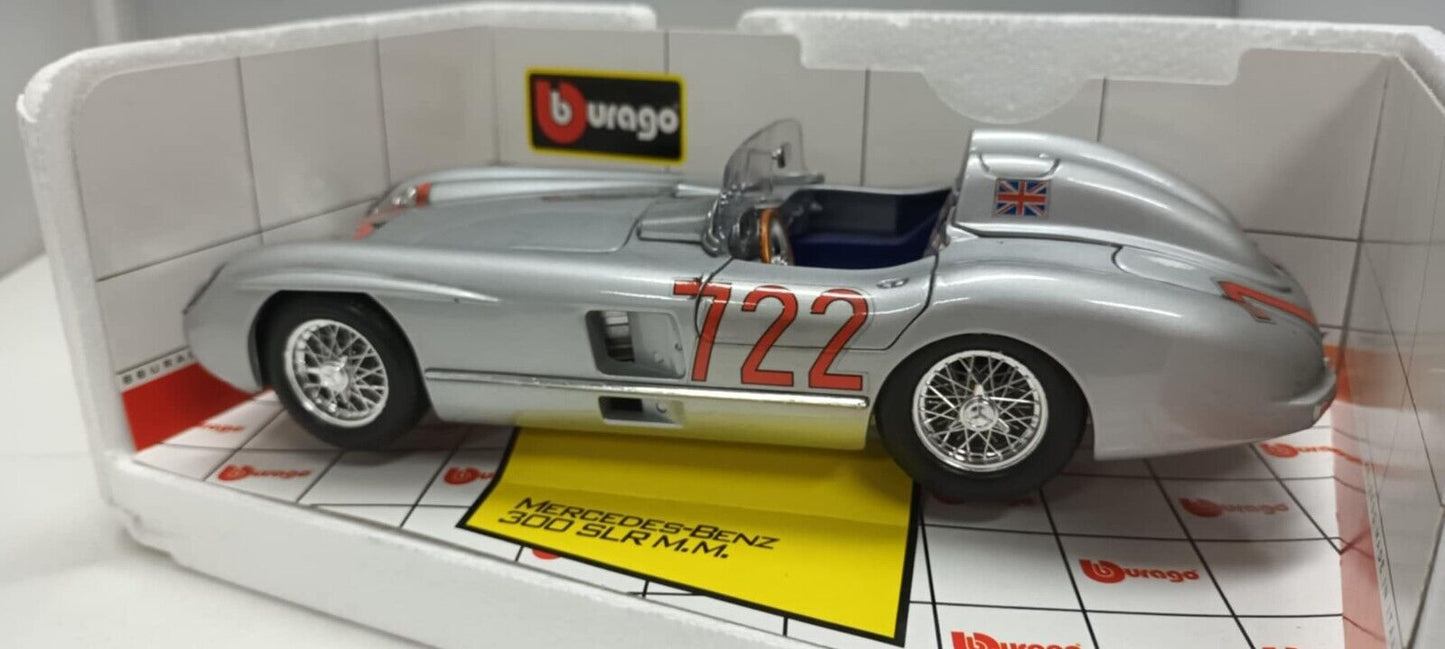 Mercedes - Benz 300 SLR M.M. #722 Burago Bburago 1:18 Made in Italy Usato 1/18
