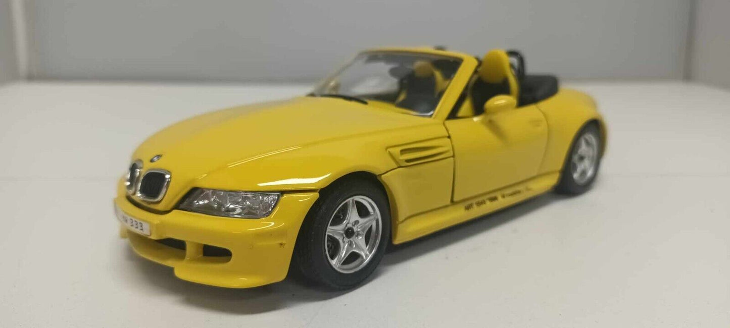 BMW Z3 M Roadster 1996 Giallo Yellow Burago Made In Italy 1:24 Usato 1/24