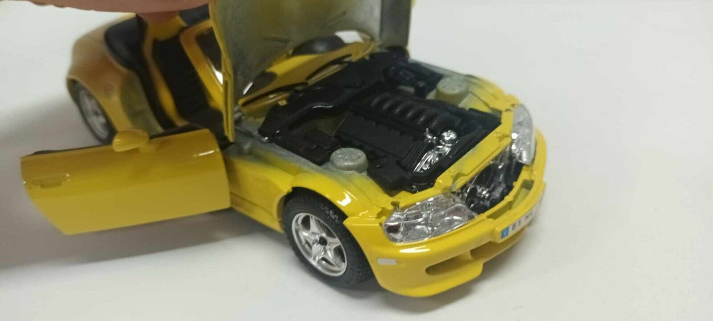 BMW Z3 M Roadster 1996 Giallo Yellow Burago Made In Italy 1:24 Usato 1/24