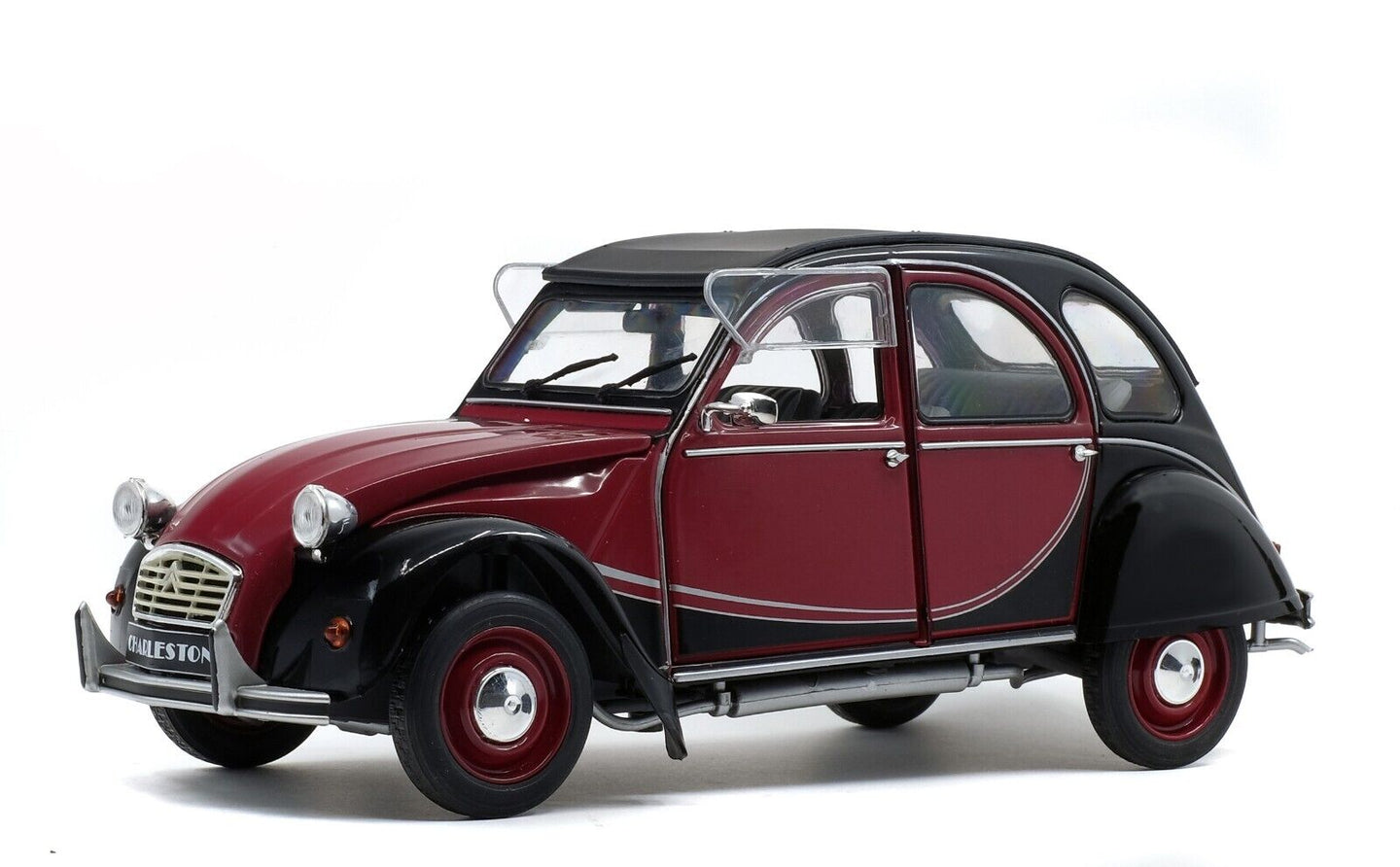 Citroen 2CV 2 CV Charleston 1982 Black / Purple Solido 1:18 Nuovo 1/18