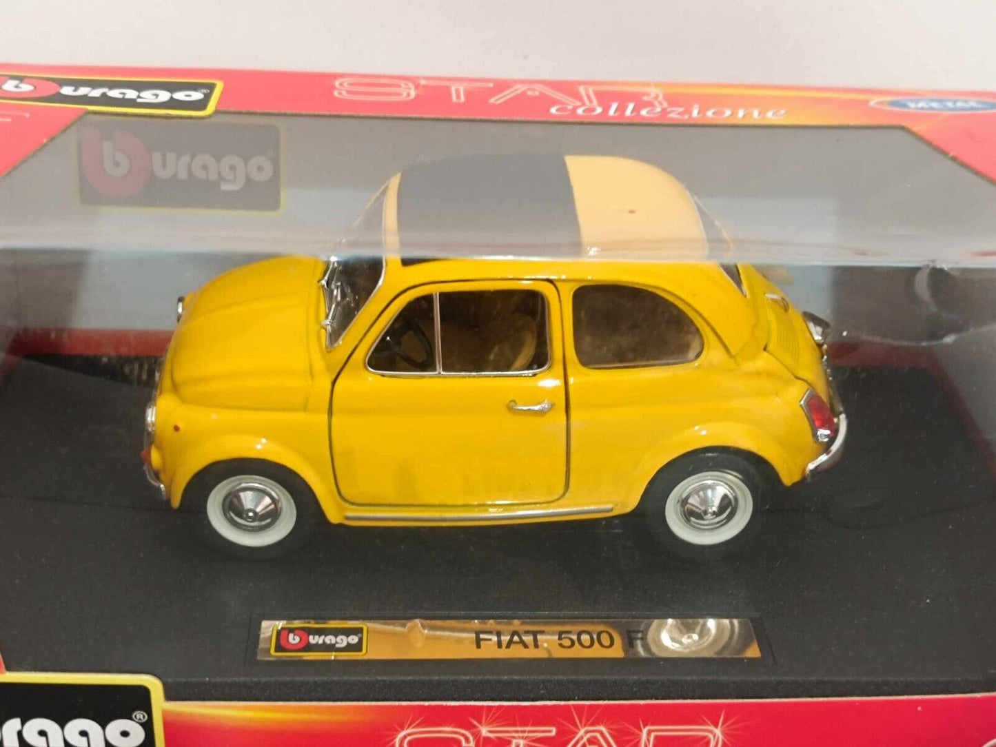 Fiat 500 F (Gialla) - Burago 1:24 (1:21) GM Shop