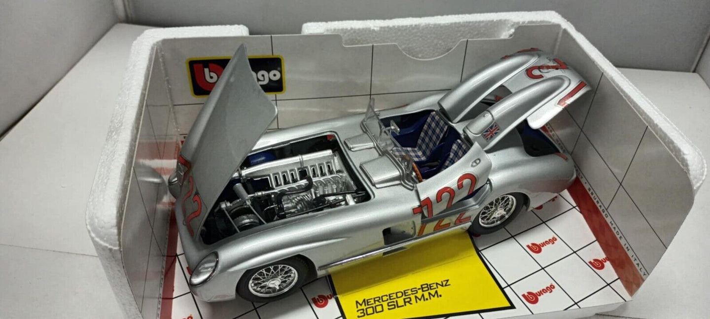 Mercedes - Benz 300 SLR M.M. #722 Burago Bburago 1:18 Made in Italy Usato 1/18