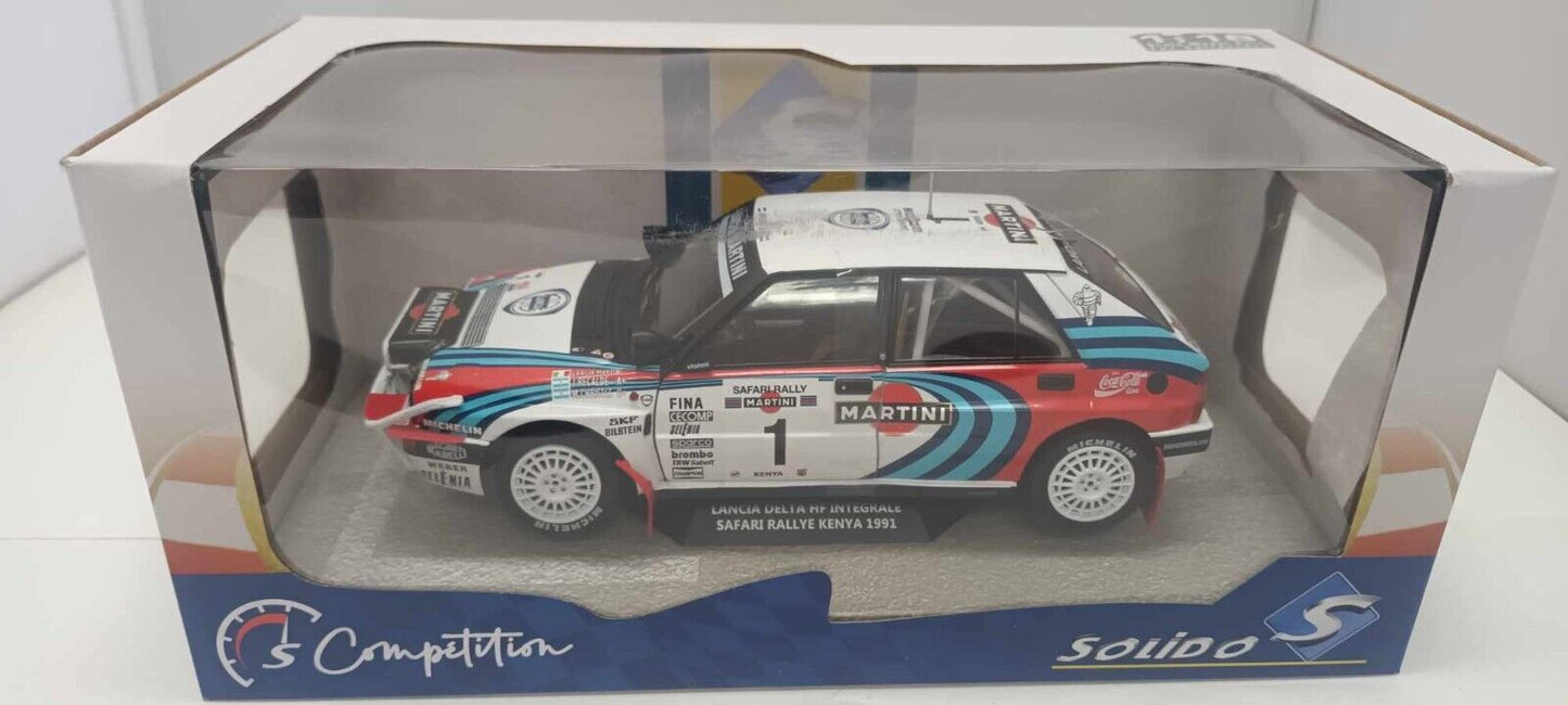 Lancia Delta HF Integrale Safari Rallye Kenya 1991 Recalde Christie Solido 1:18