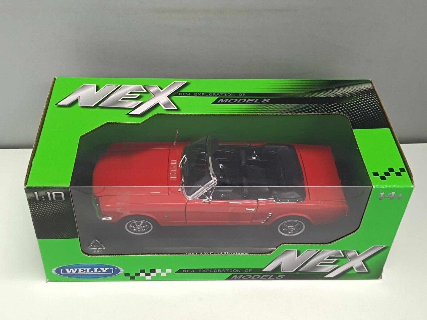 Ford USA Mustang Cabriolet 1/2 - 1964 Red Rosso - Welly 1:18 Nuovo 1/18