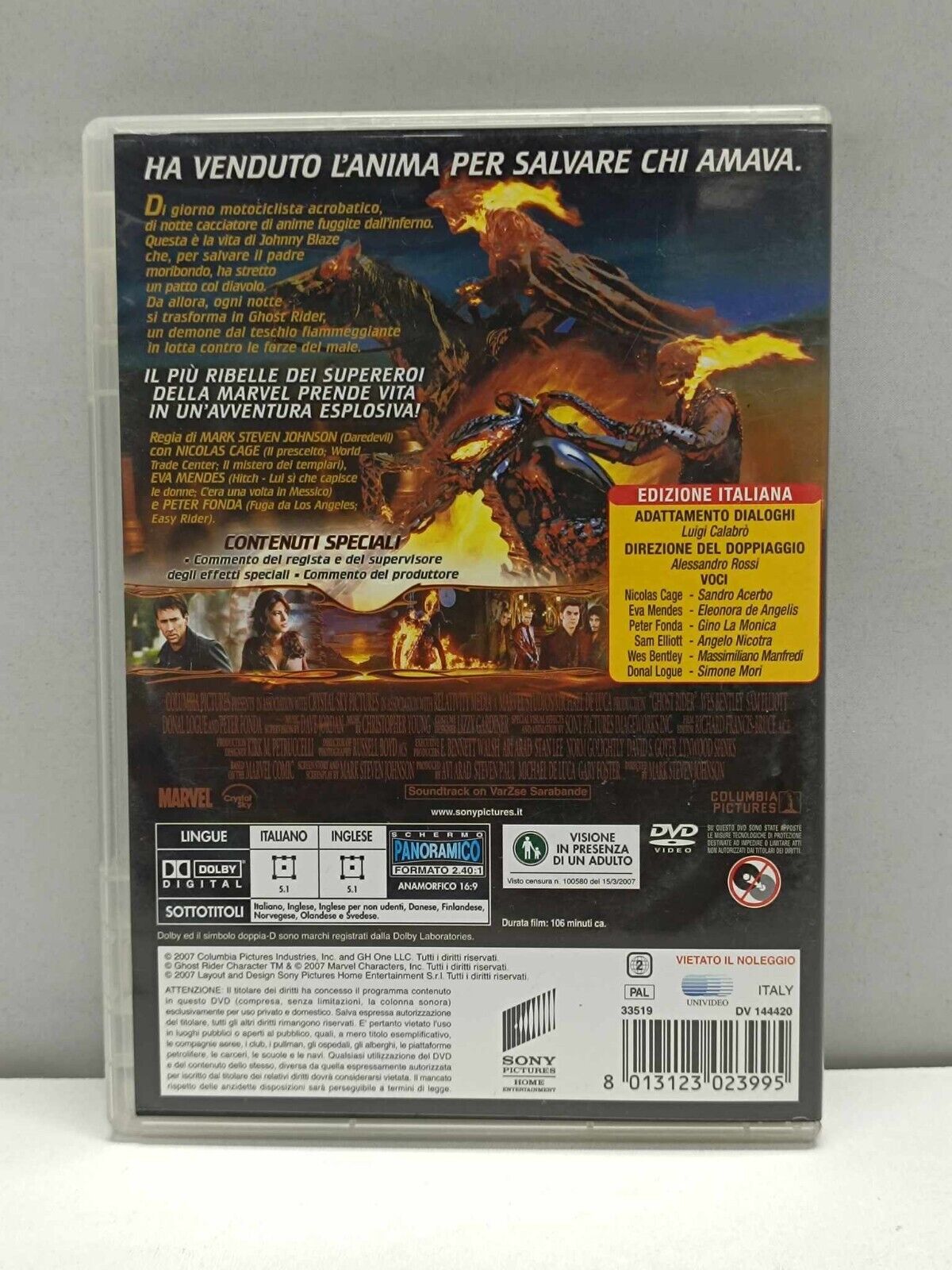 Lotto Film Ghost Rider 1 - 2 Film DVD Italiano Usato Ita
