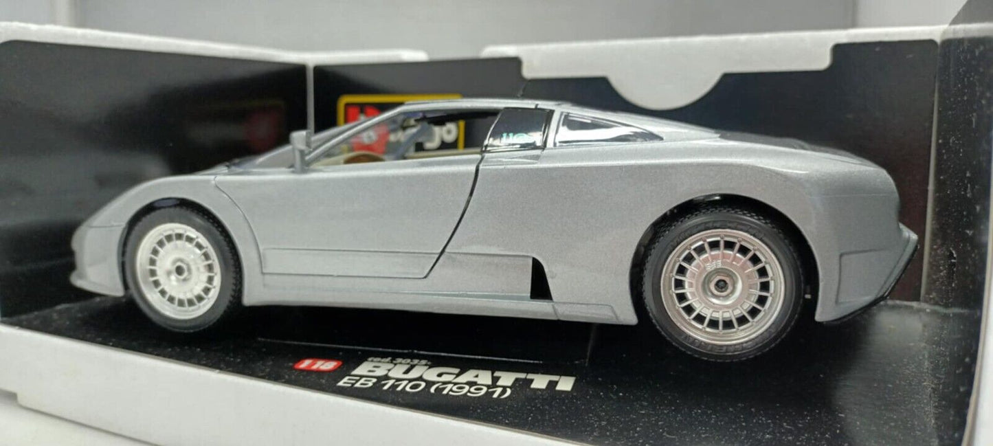 Bugatti EB 110 - 1991 SIlver Burago Bburago 1:18 Made in Italy 1/18