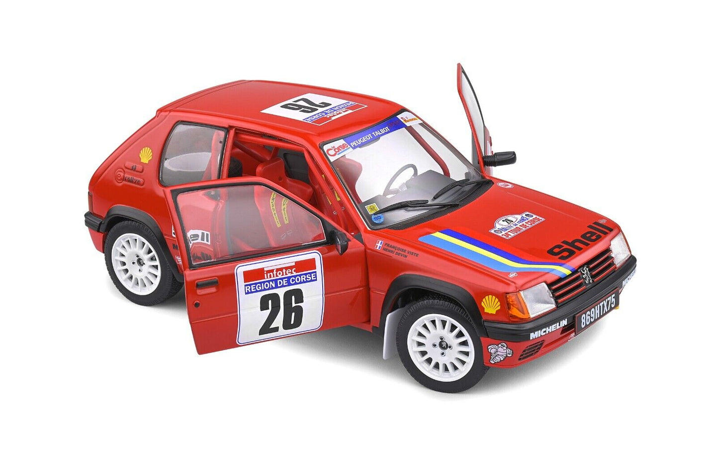 Peugeot 205 Rallye T.d. Tour De Corse 1990 #26 Rosso Solido 1:18 Nuovo 1/18