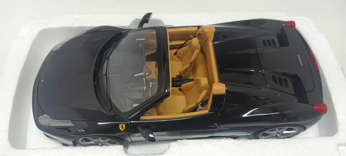 Ferrari 458 Spider Nero Black Hot Wheels Elite 1:18 Usato + Box Hotwheels Rare